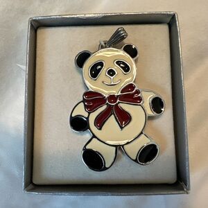 Vintage Wallace Silversmiths Enamel PANDA BEAR Pendant Christmas Ornament